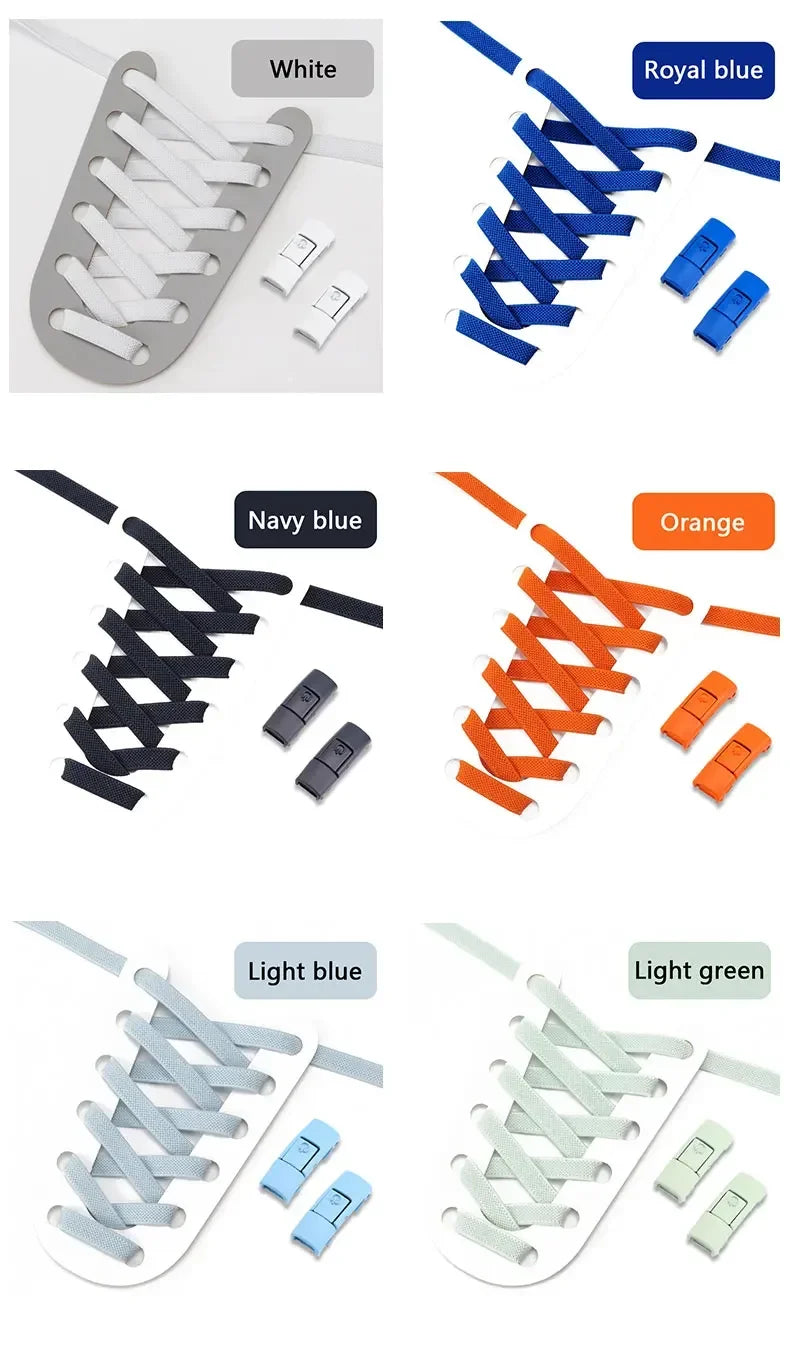 8MM No Tie Shoe Laces Press Lock Shoelaces Without Ties Elastic Laces Sneaker No Tie Shoelaces for Shoe Accessories Lacci Scarpe