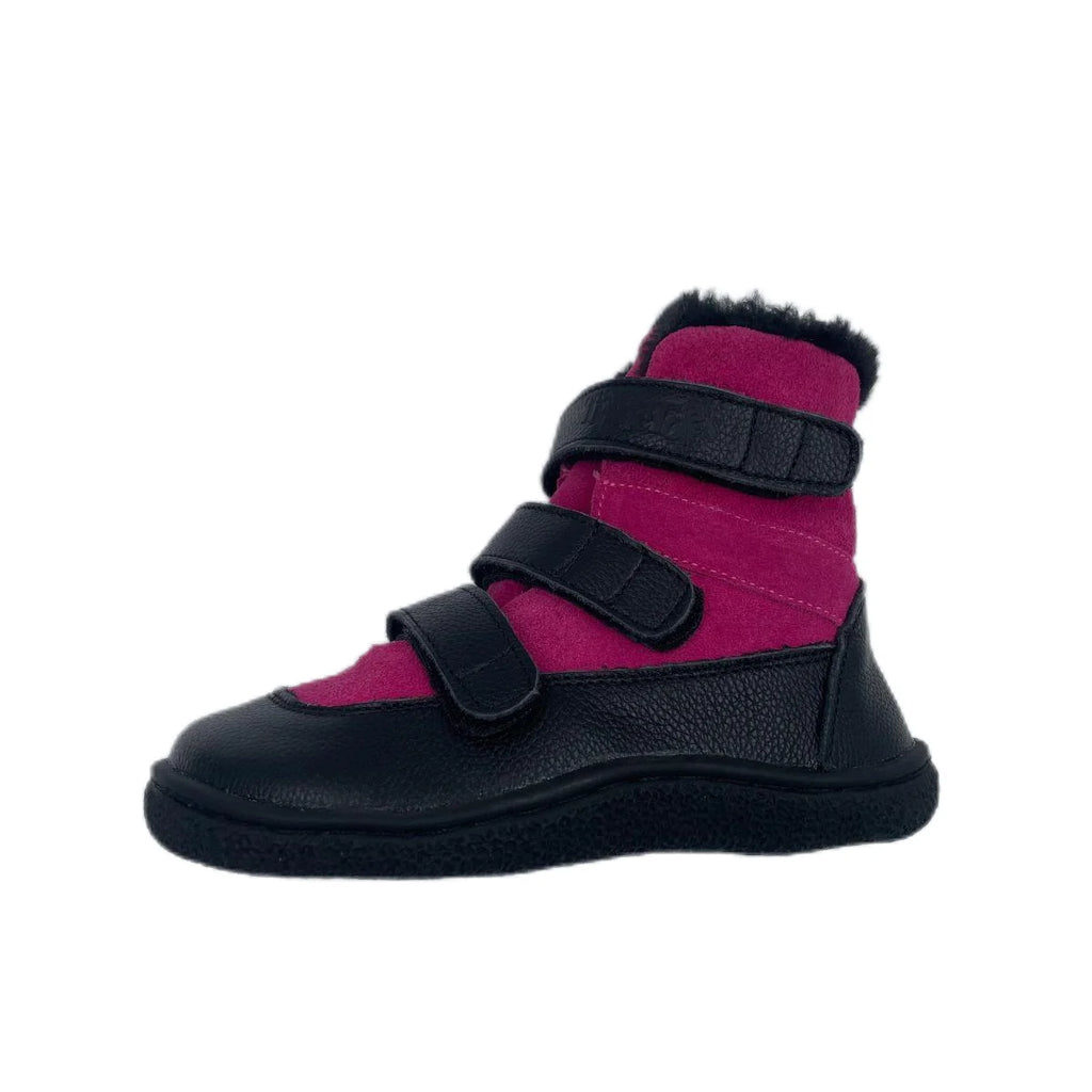 TipsieToes Top Brand Barefoot Genuine Leather Baby Toddler Girl Boy Kids Shoes For Fashion Winter Snow Boots 3 Straps Fur Inside