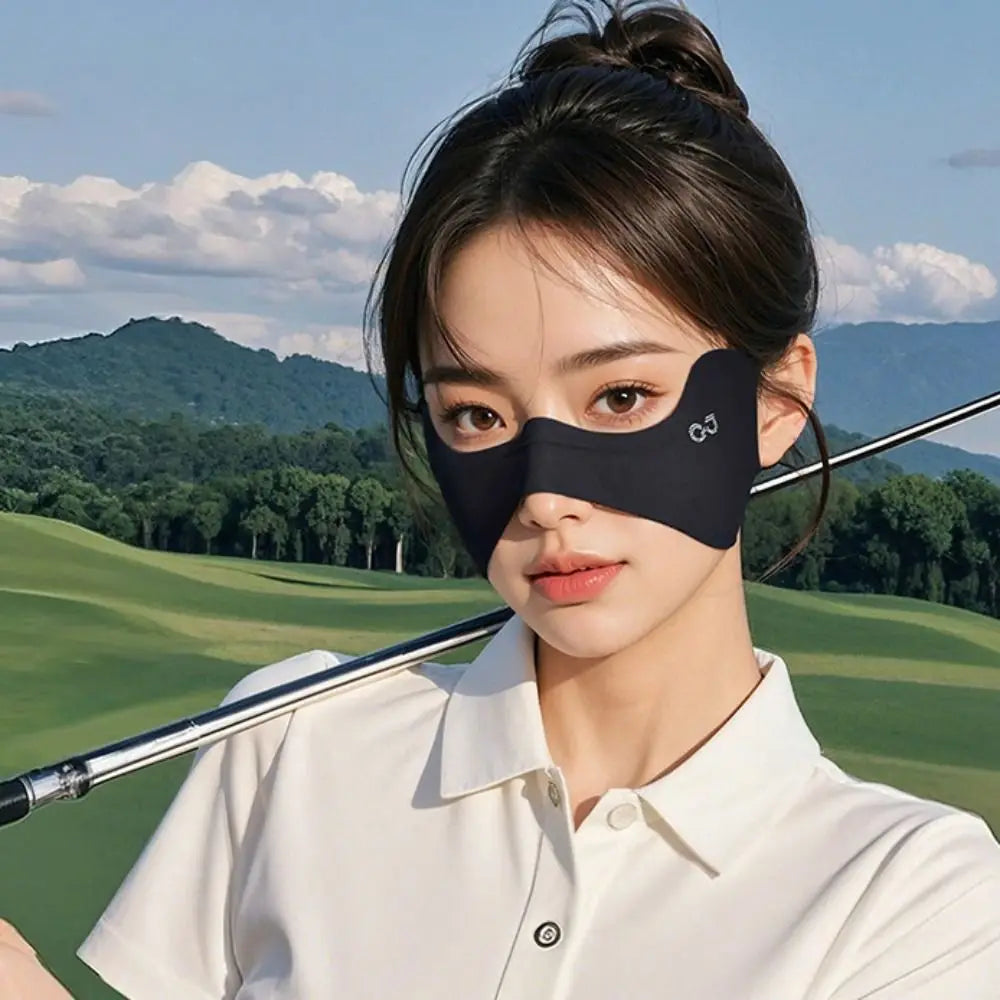 Breathable Elastic Ice Silk Mask UV Protection Sunscreen Veil Golf Face Mask Solid Color Thin Sunscreen Eye Patches Fishing