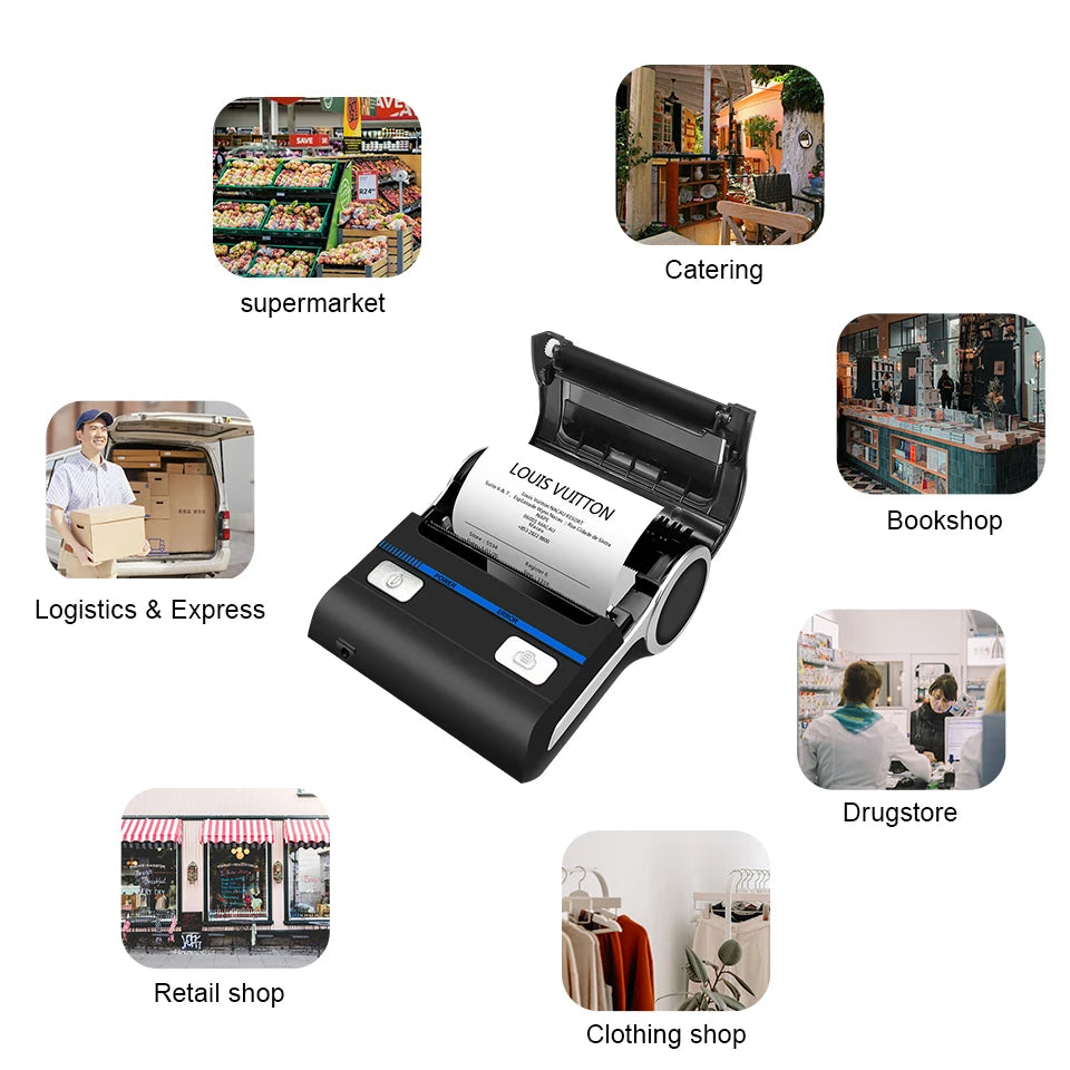 Milestone impresora portátil Cash Register Price Thermal Receipt Printer Impresora Termica Bluethoth кассовый аппарат طابعه Dtf