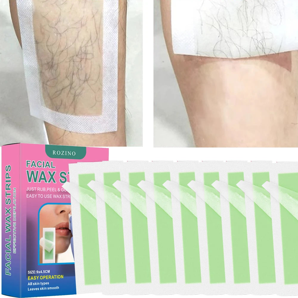 Natural Wax Lip Hair Removal Strips Kit Professional Hair Removal Wax Paper for Leg Body Face Efficient Waxing Strip Beauty Tool