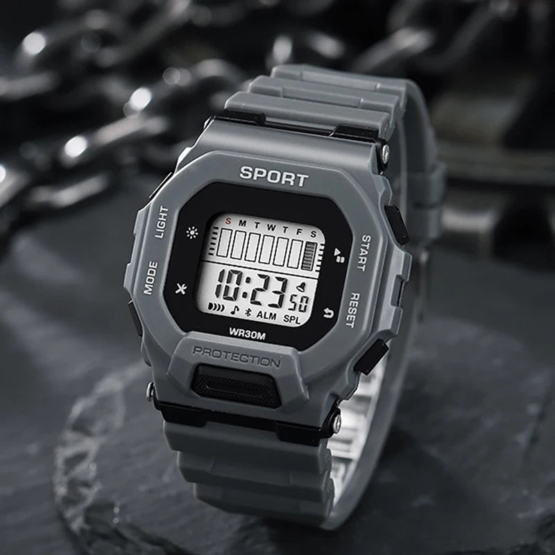 YIKAZE Men's Sports Watch Waterproof LED Digital Watches Student Outdoor Adventure Trend Multifunctional Electronic Watch Gift