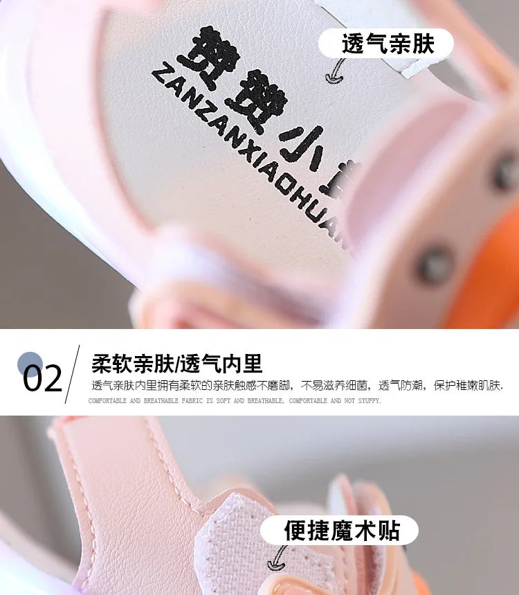 Sandals Kids Shoe Colorful Boys Girls with Light on Kids Sandals Soft Soled Casual Style Shoe Sneakers Kids сандалии для девочек