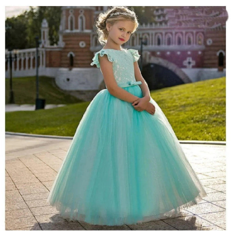 Flower Girl Dress Birthday Ball Gown Puffy For Wedding Tulle Appliques Beading Party Pageant First Communion Gown Gift