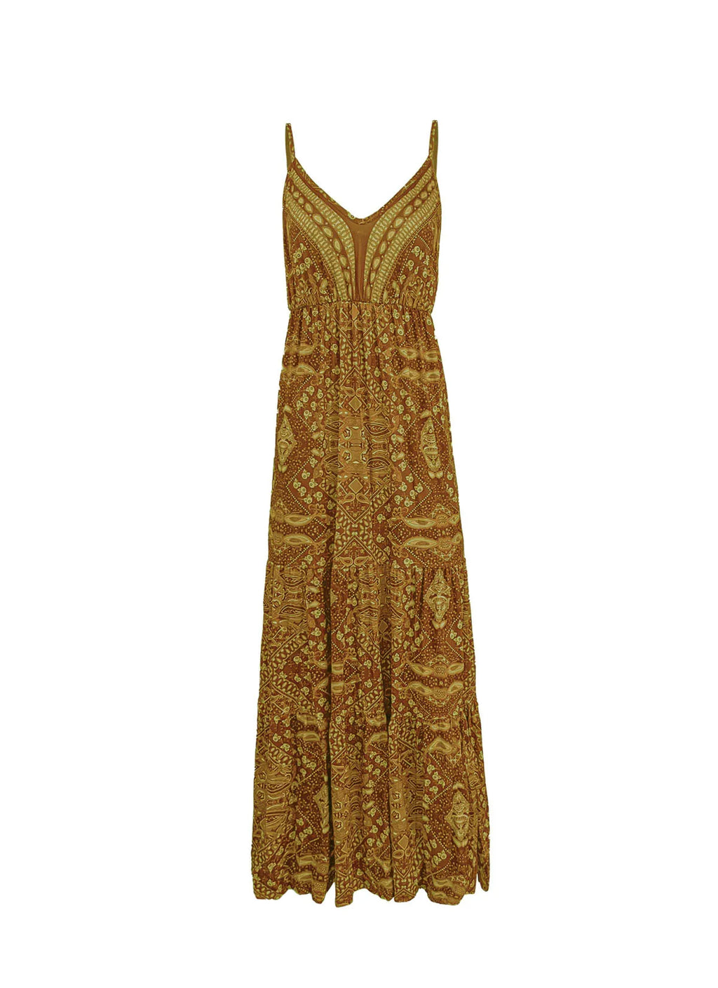 Bohemian Style Women's Clothing Long Dress New  Suspender Long Dress High Waist V-neck Printed Floral Dress Women's Clothing