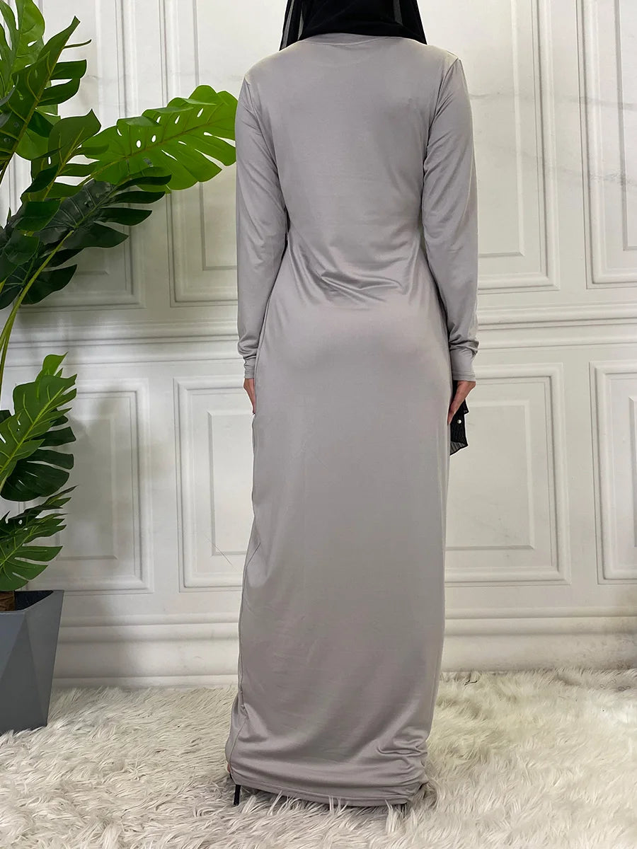 Muslim Middle East new fashion base solid color dress Dubai Turkey Arab elegant popular women's dress