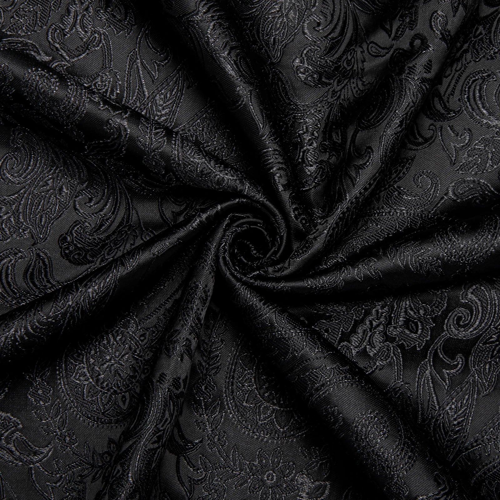 Polyester Dress Shirts for Men Black Solid Paisley Red Silver Long Sleeve Turn Down Collar Prom Social Men's Shirt
