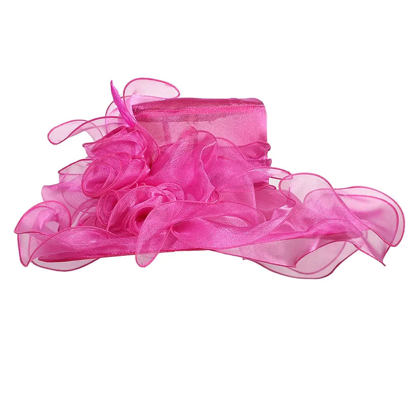 FS Wide Brim Kentucky Derby Hats Fascinators For Women With Veil Flower Organza Wedding Church Cocktail Tea Party Dress Cap 2025