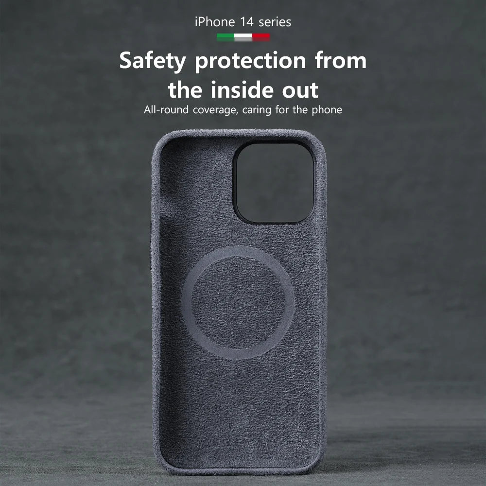 LANGSIDI Brand for Magsafe Phone Case for iPhone 13 mini 13 14 Pro Max 13pro Luxury Fabric protective shockproof fundas