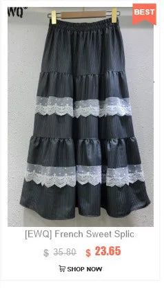 [EWQ] Sweet Women's Denim Dress Patchwork Contrasting Print Design Big Zise Casual Clothing Beautiful Sing Dresses 16O1075