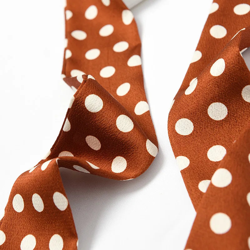 Summer Women Imitation Silk Dress Belt Variety Cute Double Printing Women Neckerchiefs Travel Bag Hats Ribbons Ladies Scarves