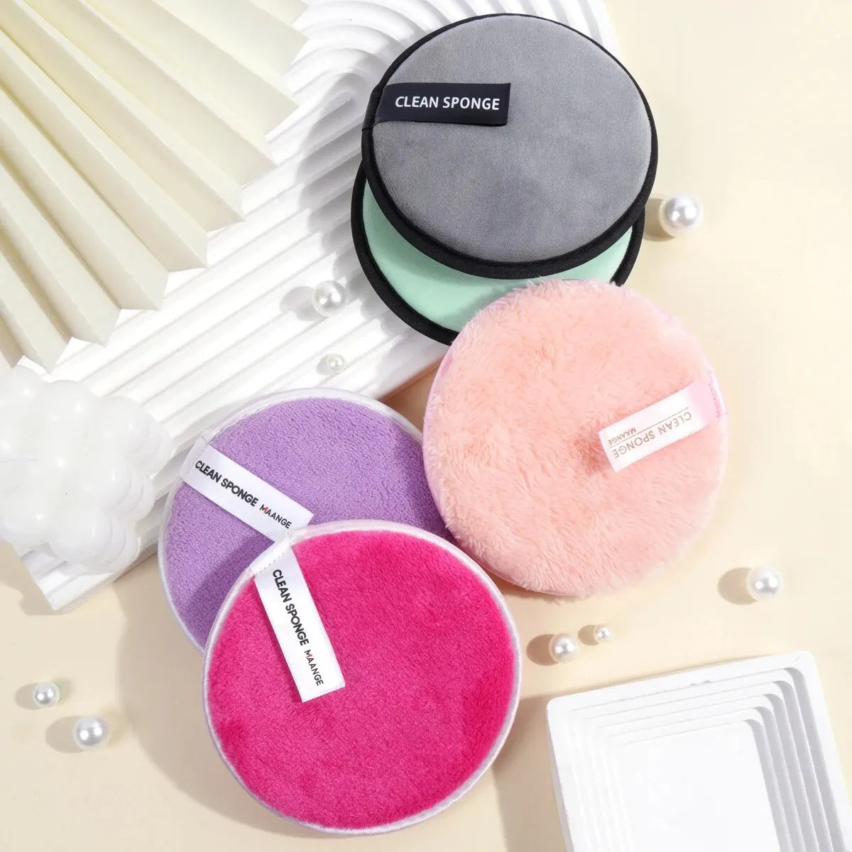 5Pcs Soft Skin Makeup Remover Polyester Facial Cleaning Tool Cosmetic Remover For Men And Women Beauty Tool
