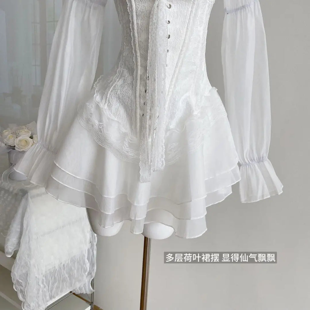 Aesthetic Sweet Slim Elegant Mini Dress Women Lace Up French Vintage Design Short Party Dress Female Solid Elegant Clothes 2025