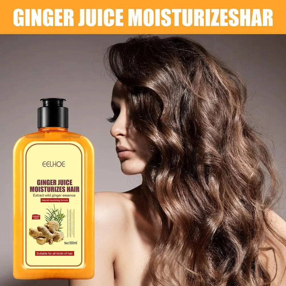 Herbal Ginger Hair Shampoo Hair Growth No Silicone Oil Control Anti Dandruff Itching Cleansing Professional Hair Treatment 100ml