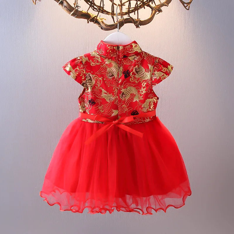 Vestido Girls Dresses Spring Summer Children's Chinese Style Dress Kids Cheongsam Princess Dresses for Girls Baby Tutu Clothing