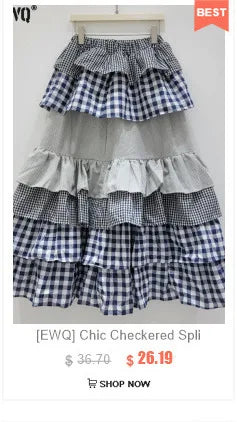[EWQ] Sweet Women's Denim Dress Patchwork Contrasting Print Design Big Zise Casual Clothing Beautiful Sing Dresses 16O1075