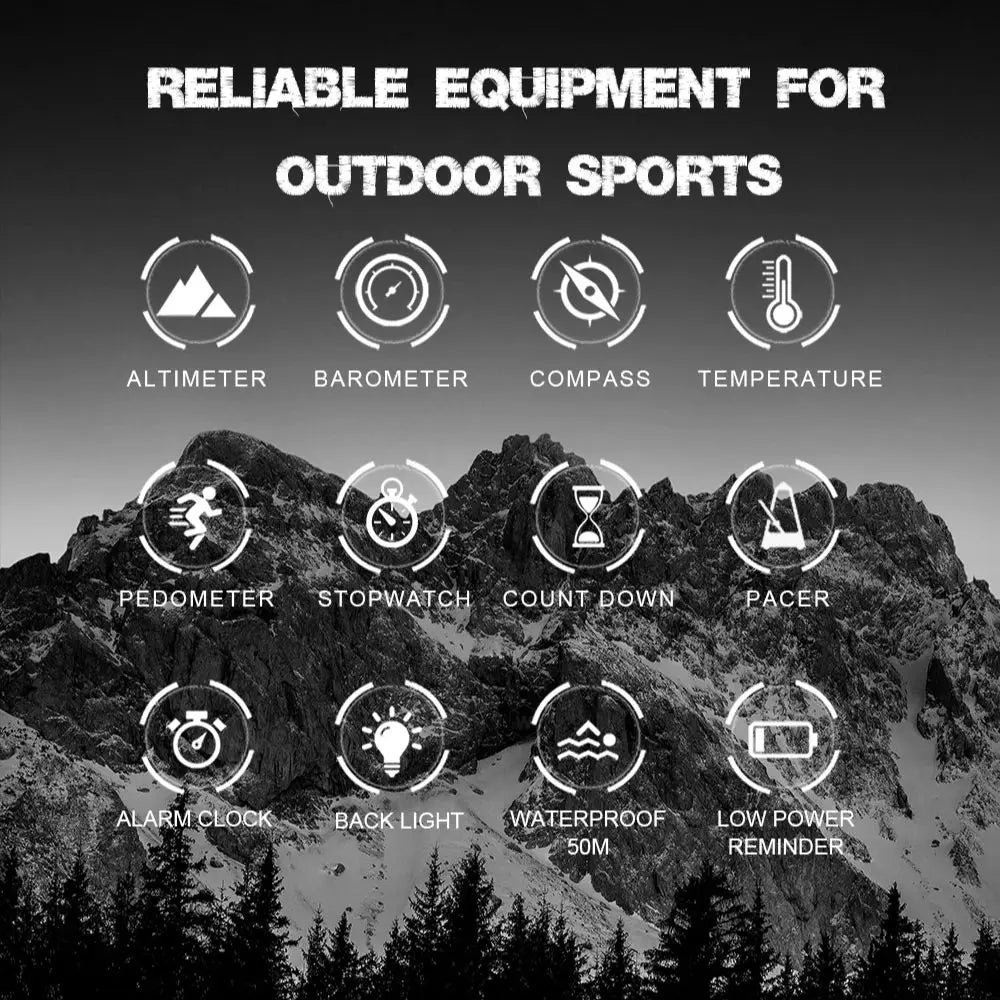 NORTH EDGE Smart Watch For Men Altimeter Barometer Thermometer Compass Military Digital Clock Outdoor Smartwatch Waterproof 50m