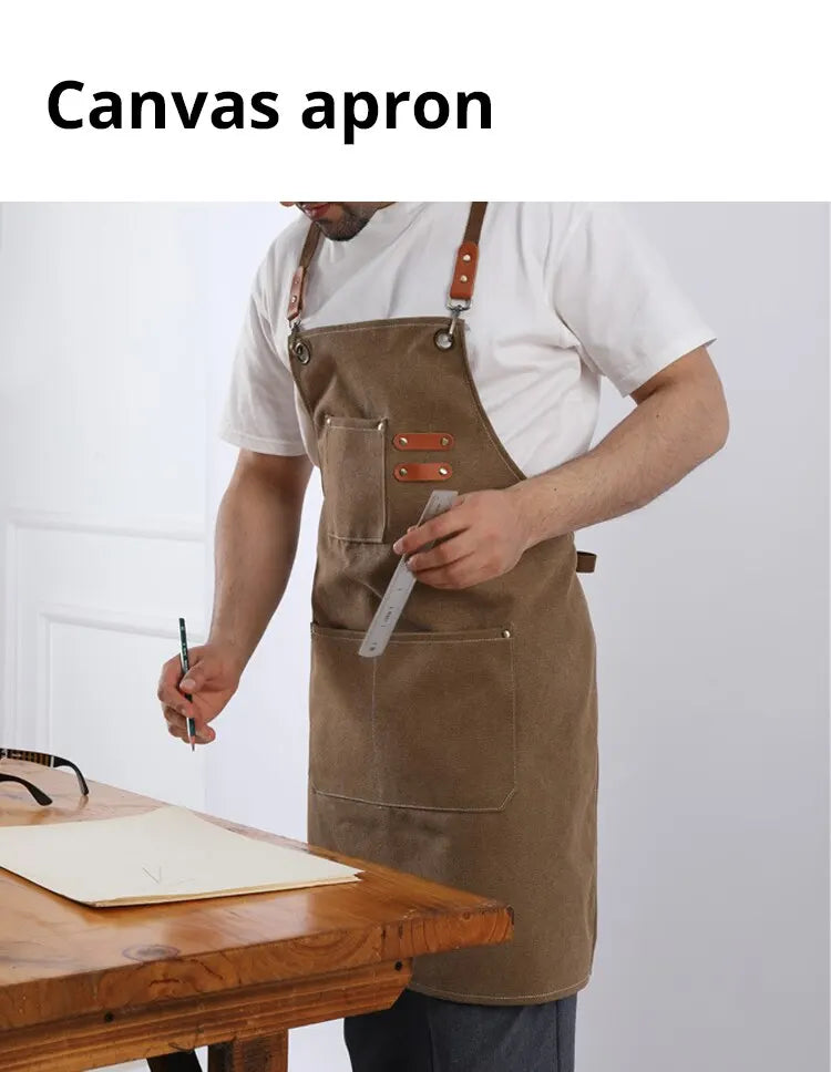 Sleeveless Canvas Apron Home Kitchen Gardening Cowboy Work Dress Women's Kitchen Restaurant Work Apron