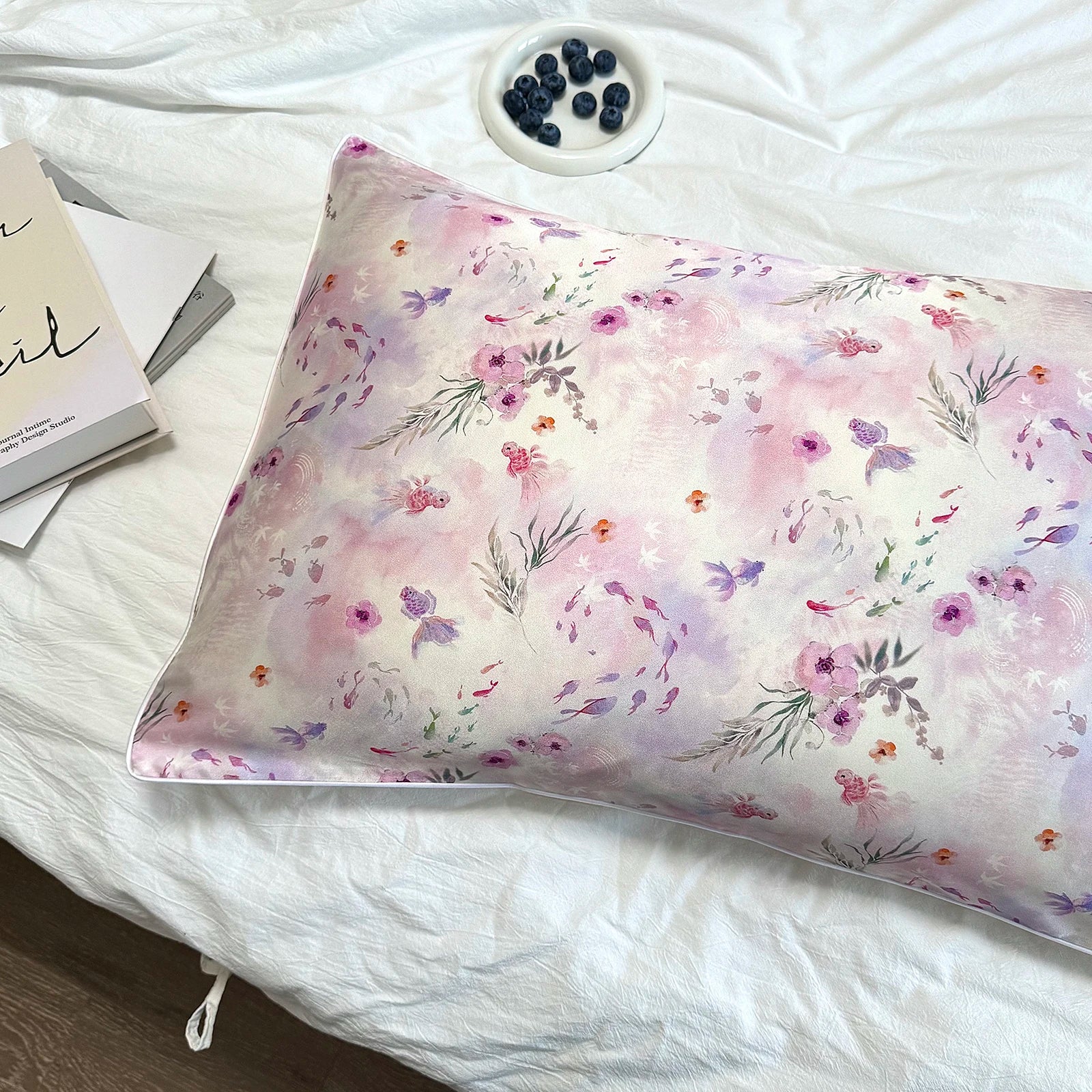 25 Momme Pure Natural Silk Pillow Case Envelope Design Printed Pillow Case Skincare Smooth Single sided Mulberry Silk Pillowcase