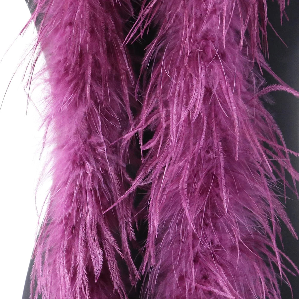 2M Royal blue Natural Ostrich Long Feathers Boa Decoration for Party Wedding Dress Shawl Clothes Sewing Accessories Crafts Plume
