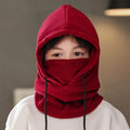 Warm Fleece for Children Boy Girl Winter Face Mask Neck Warmer Hooded Cap Windproof Thermal Head Cover Beanies Bandana