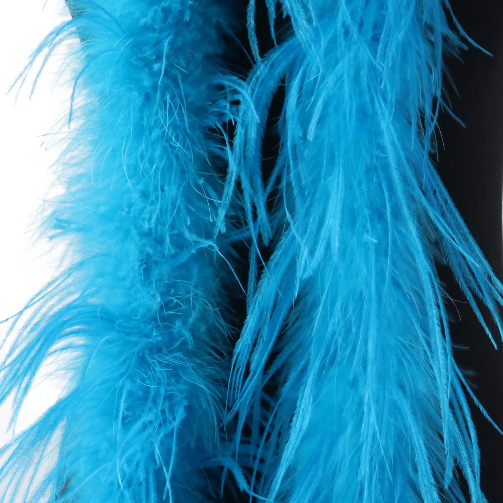 2M Royal blue Natural Ostrich Long Feathers Boa Decoration for Party Wedding Dress Shawl Clothes Sewing Accessories Crafts Plume