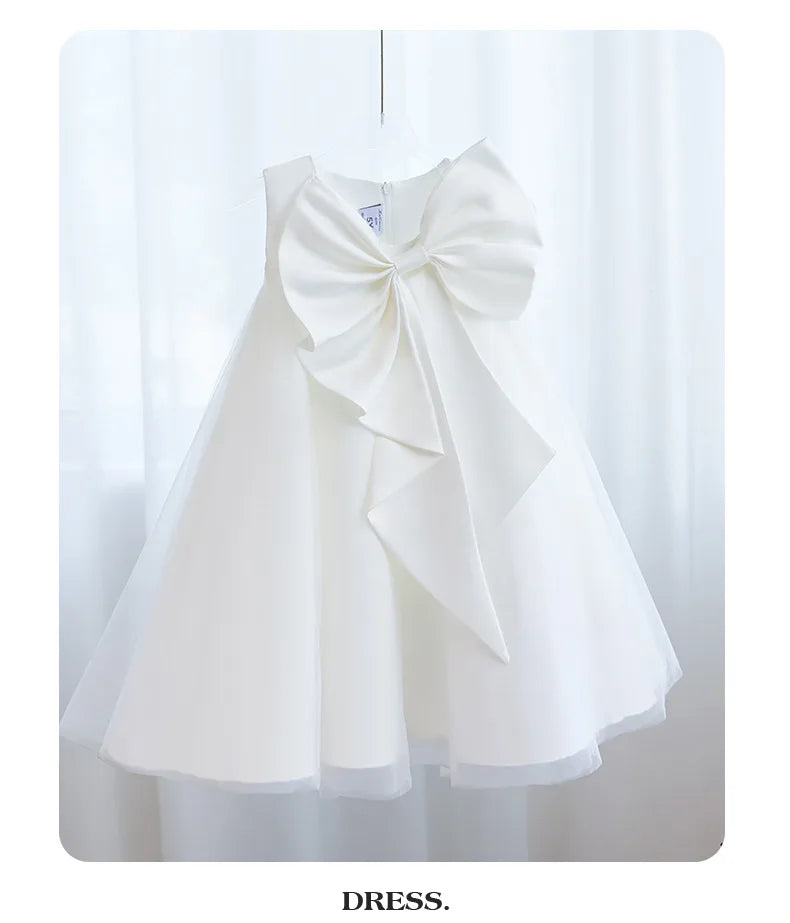 2 3 4 5 6 7 8 Years Summer Girls Dress Sleeveless Bow Elegant Little Princess Dress Piano Performance Costumes New Kids Clothes