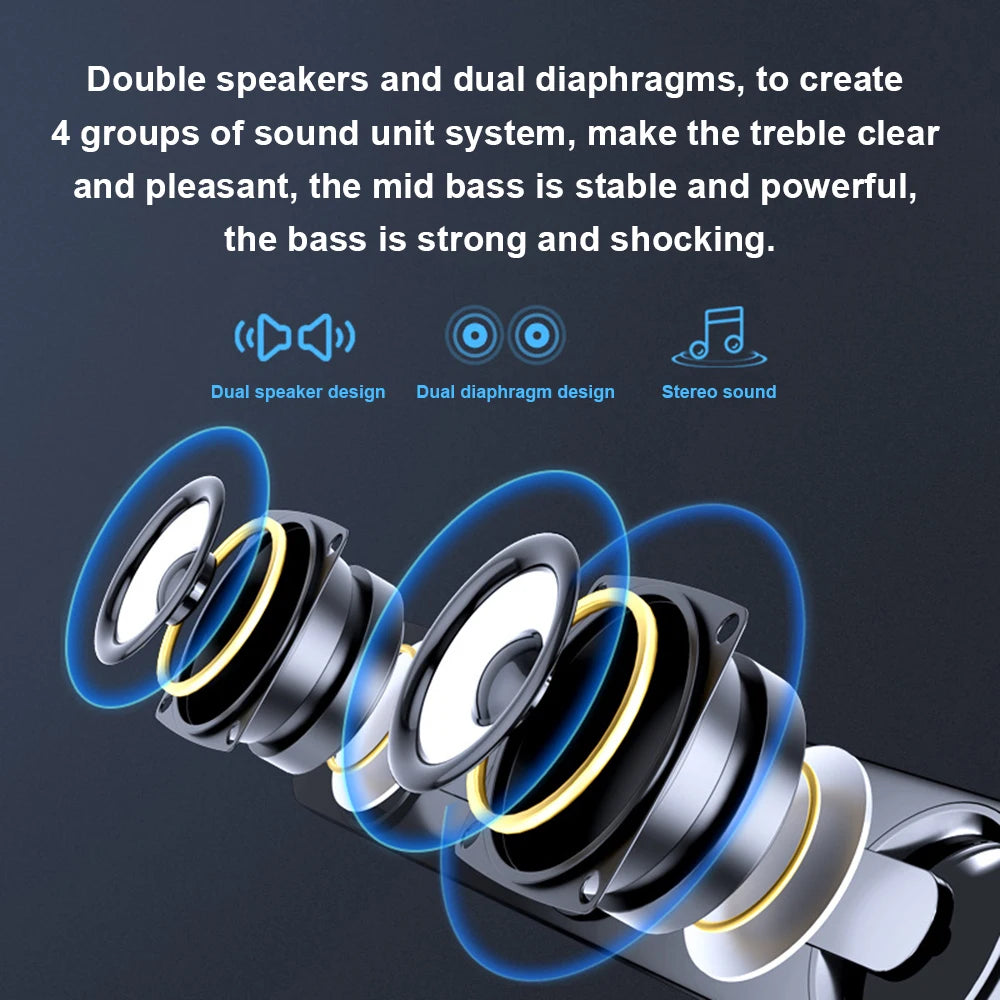 V-111 Computer Speaker USB Wired Powerful  Bar Stereo Subwoofer Bass Speaker Surround  Box for PC Laptop Phone Tablet MP3 MP4