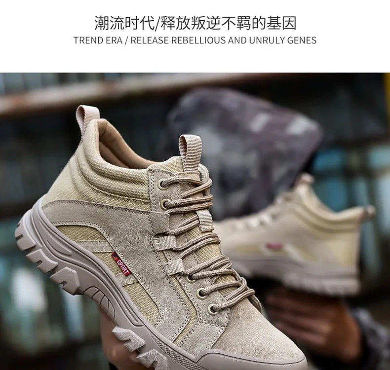 2024 High-top work safety boots men's steel toe work shoes indestructible anti-smashing anti-puncture work sneakers