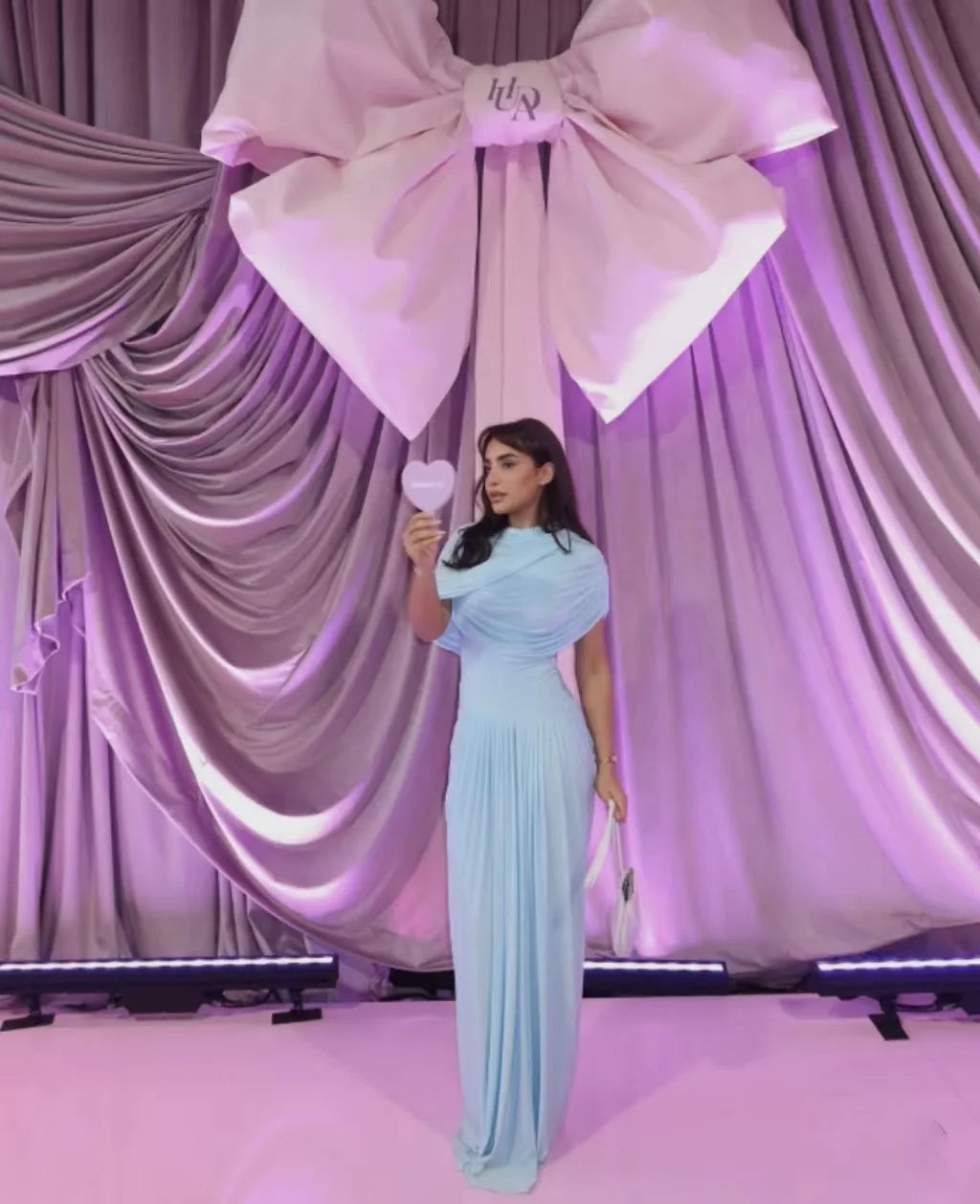 Elegant Shawl Ruched Asymmetrical Maxi Women Dress Summer Light Blue Slim Light Blue Party Dress Female Chic Evening Prom Gowns