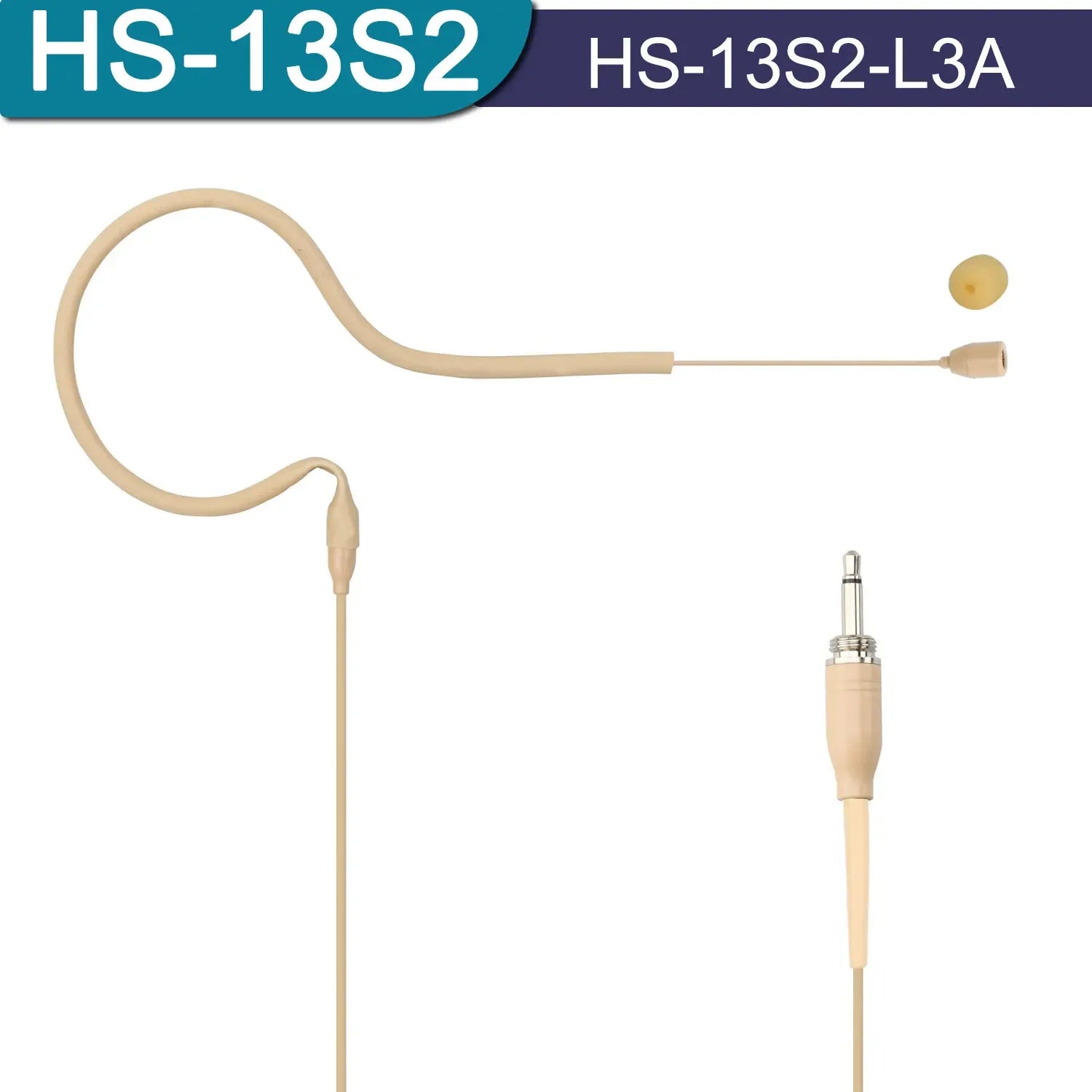 3.5mm Headset Microphone Mini Skin Color Omni Directional Electret Single Ear Hanging Headworn Mic for Classroom HS-13S2-L3A