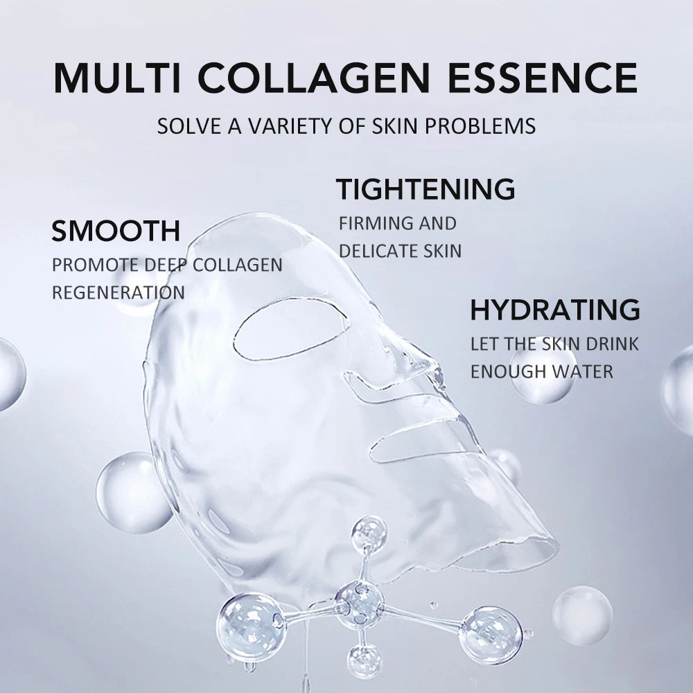 24/12Pcs Collagen Deep Mask Hydrating Face Mask Anti Wrinkle Lifting Mask Brighten Skin Tone Moisture & Smooth Skin Care Product