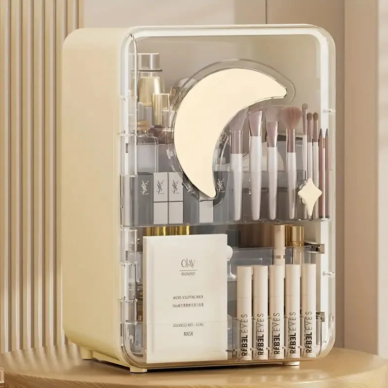 Moon Pattern Makeup Organizer and Storage Cosmetics Skincare Organizers with Lid and Drawers Cosmetic Display Cases Girls Gifts