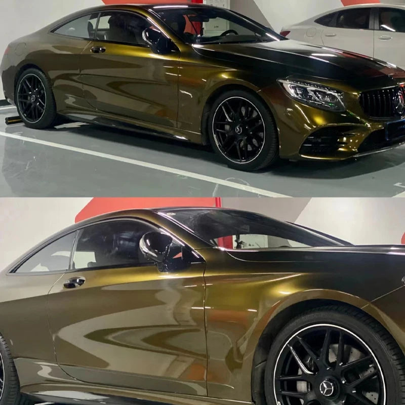High Glossy pet Covering Voiture Midnight Gold wrapping film Adhesive Vinyl wrap Adhesive Motorcycle Scooter Car Decal Wrapping