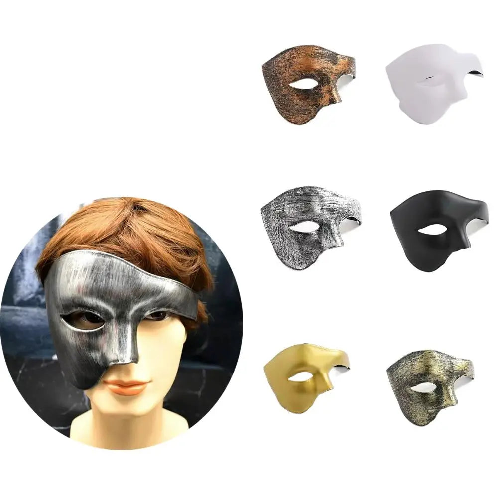 High Quality Plastic Masquerade Cosplay Masks Lightweight Durable Phantom Half Face Mask Thickened Carnival Costume Props