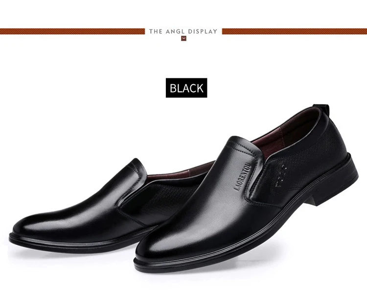 LAORENTOU genuine leather casual shoes, men's cowhide breathable soft sole, versatile business leather shoes