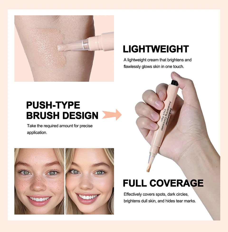 Awakening Concealer Click Pen Brighten， long-lasting ，Hight Coverage Hybrid ，Skincare and Concealer Pen  Makeup