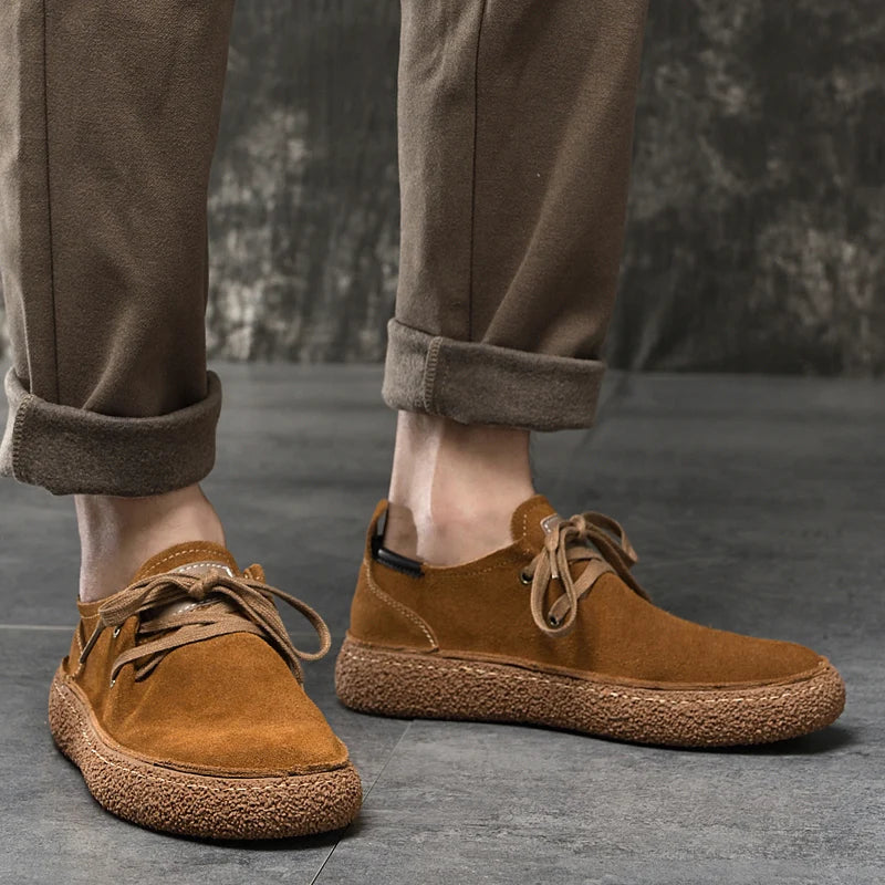 2025 Men's Fashion Leather Shoes High Gloss Suede Autumn Winter Business Casual Shoes Soft Lining Comfortable Shoes Size 38-45