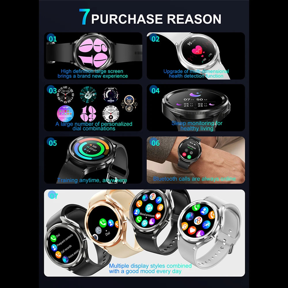 2025 New Smart Watch 6 Men's Outdoor Sports 100+ Sport Modes IP68 Waterproof Watch AMOELD HD Screen Smartwatch Android IOS