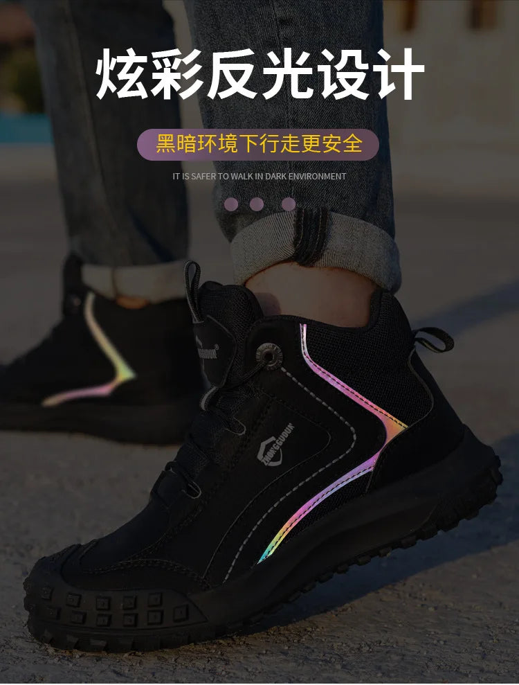 Autumn Winter New Work Safety Boots For Men Designer Work Sneakers Anti-puncture Security Shoes Work Boots Indestructible Shoes