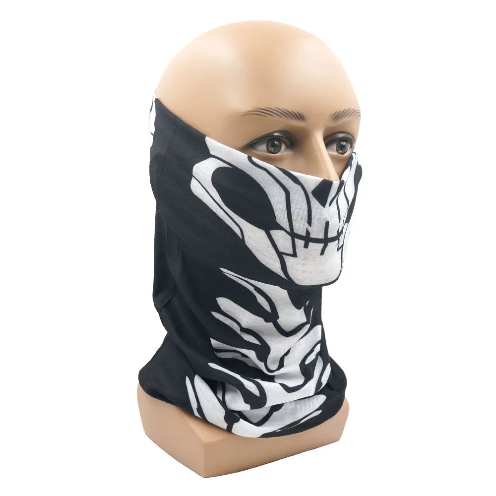 Cycling Face Mask Headwear Halloween Skull Wrap Scarf Warm Washable Headband Breathable Running Bandana Outdoor Sports Equipment