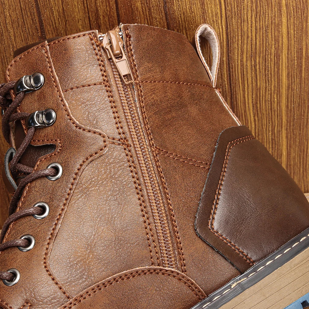 American Style Men Boots  Brand 2025 New Fashion Comfortable Ankle Boots Leather #613