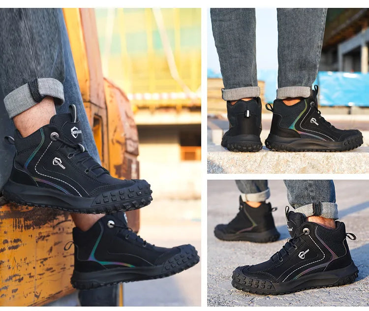 Autumn Winter New Work Safety Boots For Men Designer Work Sneakers Anti-puncture Security Shoes Work Boots Indestructible Shoes
