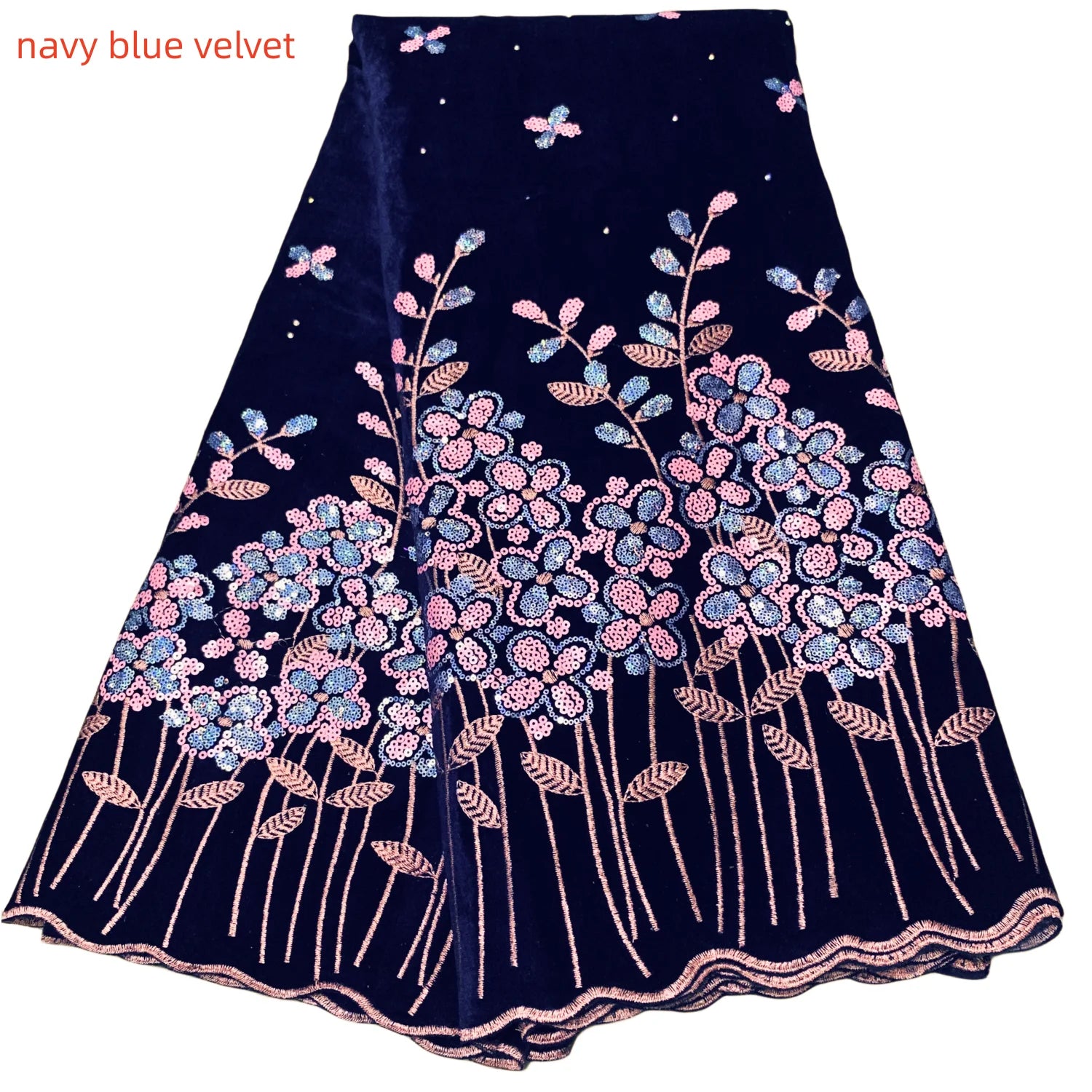 2023 New African Velvet Lace Fabric 5 Yards High Quality Wedding Dress Luxury Sequins Embroidery Nigerian Lace Fabric