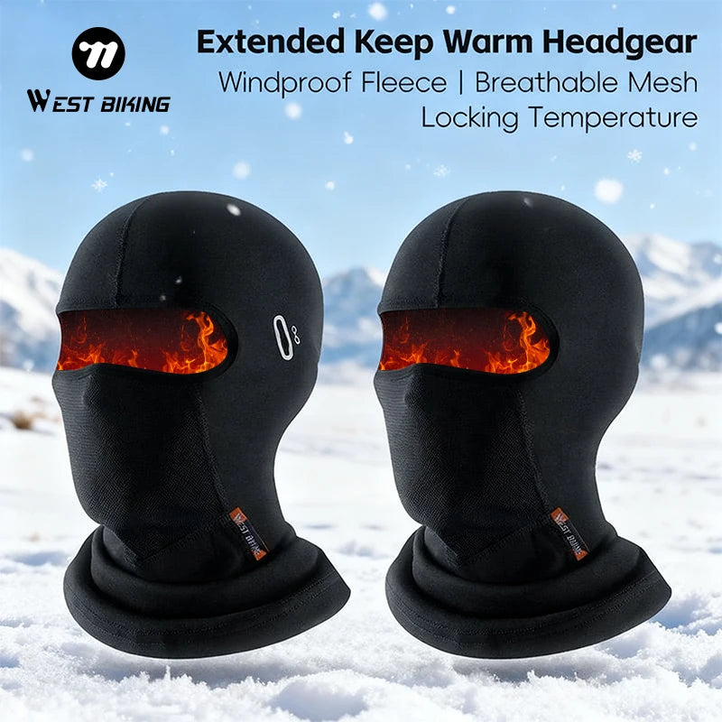 WEST BIKING Full Face Mask Warm Winter Scarf Balaclava Helmet Liner Fishing Skiing Hiking Bike Mask Windproof Breathable Headgea