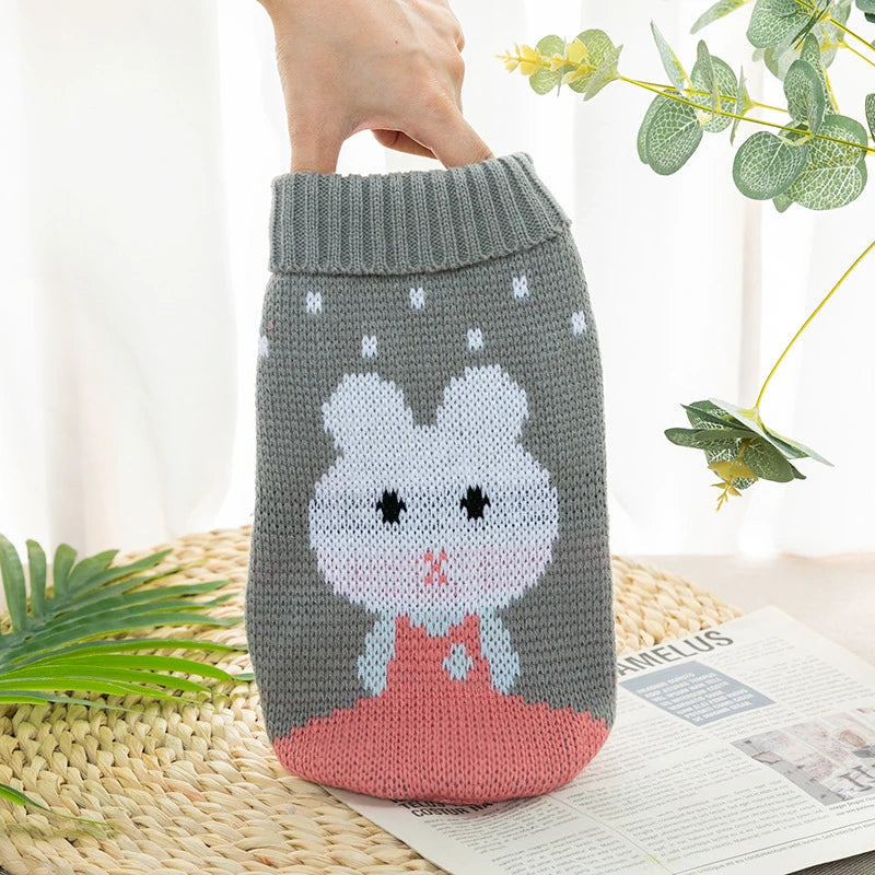 Christmas New Year Clothes for Cat Animal Print Breathable Pet Supplies Small Dog Sweater Keep Warm York Dog Winter Jacket