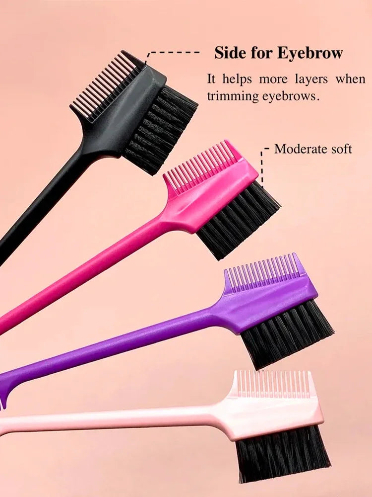 Three in One Edge Brush, Double-sided Edge Control Brush, Hair Salon Comb Brush, Beauty Tool Special for Real Hair Wigs