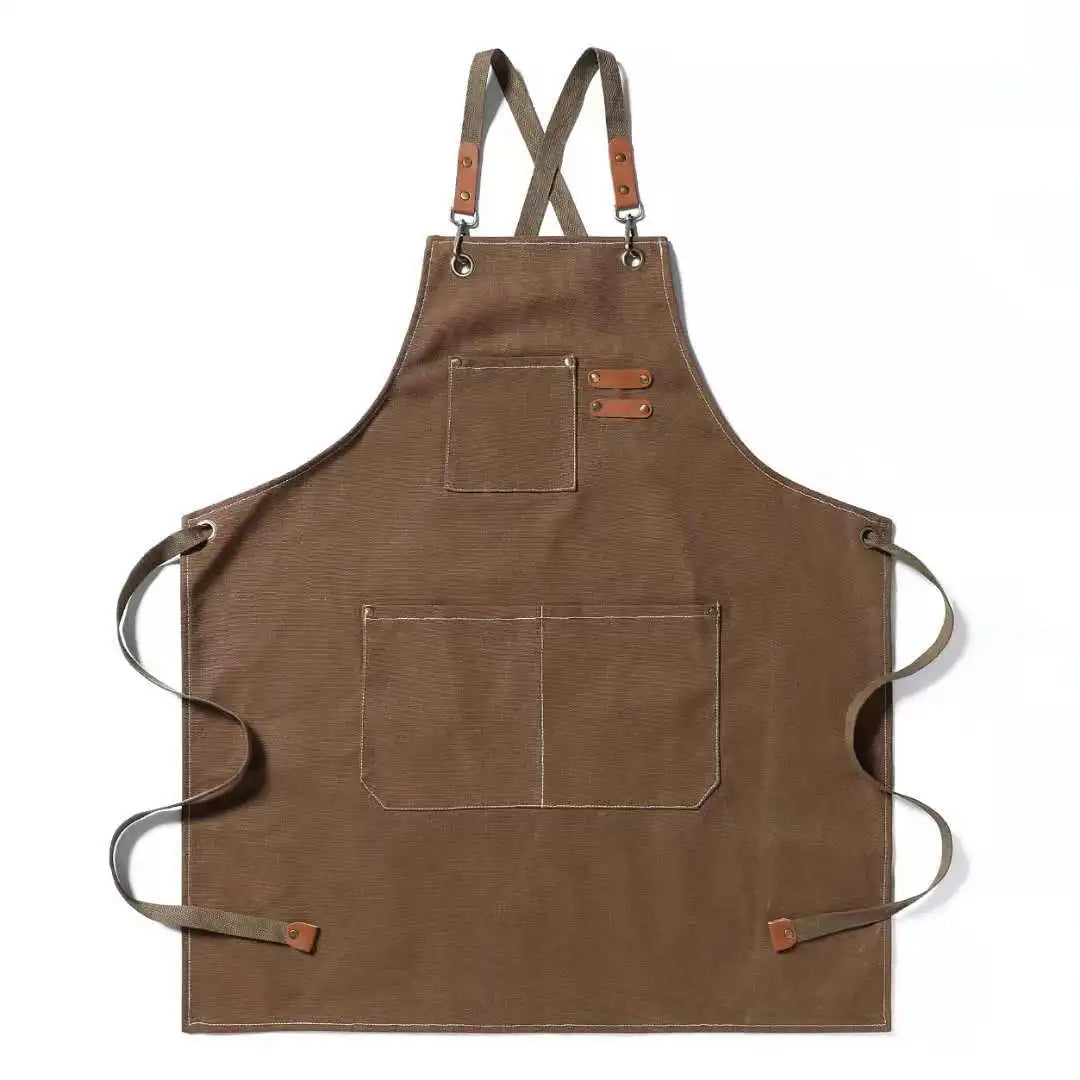Sleeveless Canvas Apron Home Kitchen Gardening Cowboy Work Dress Women's Kitchen Restaurant Work Apron