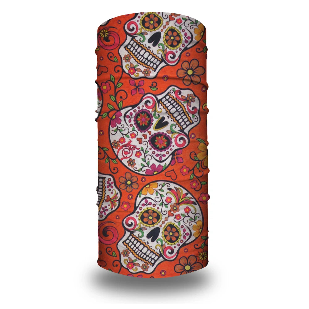 Cycling Face Mask Headwear Halloween Skull Wrap Scarf Warm Washable Headband Breathable Running Bandana Outdoor Sports Equipment