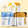 15pcs SADOER 24K Gold Vitamin C Hyaluronic Acid Facial Masks for Face Moisturizing Firming Hydrating Face Mask Facial Skin Care
